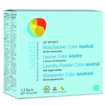 Detergent ecologic praf pt. rufe colorate, neutru 1.2 kg Sonett