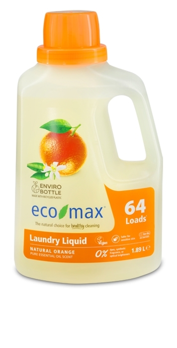 Detergent concentrat rufe cu portocala, Ecomax, 1.89 L - 64 de spalari